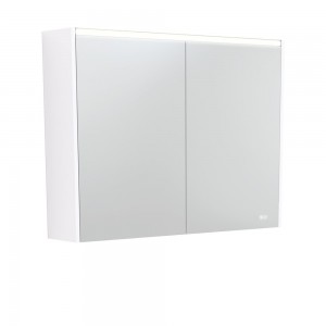 Fie LED Mirror Cabinet with Gloss White Side Panels 900